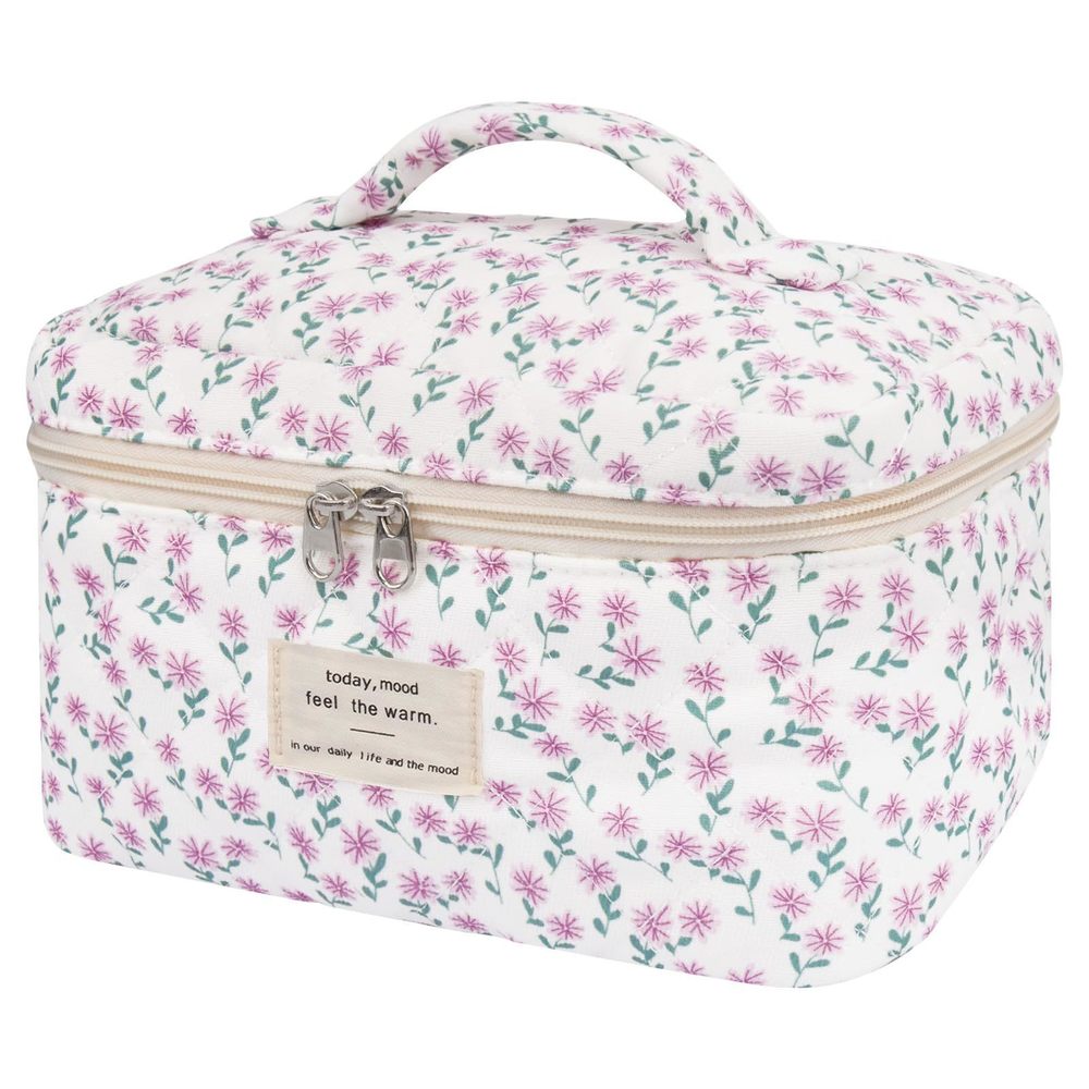 Large Makeup Bag, Cute Cosmetic Bag For Women Girls, Floral Coquette Aesthetic😼